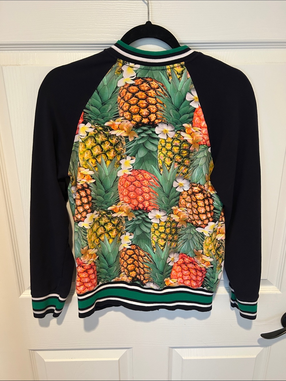 Boston Proper Bomber Jacket with Tropical Pineapple Print - Picture 6 of 9